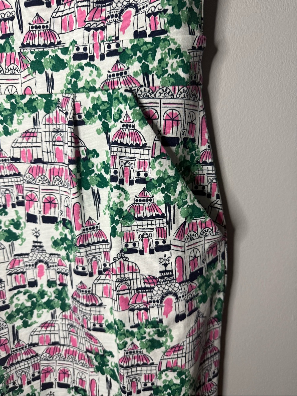 Boden Pink & Green Printed Cap-Sleeve Mini Dress - Picture 2 of 5